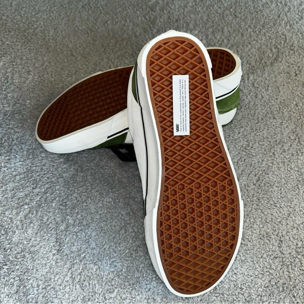 Vans Olive and White Sneakers